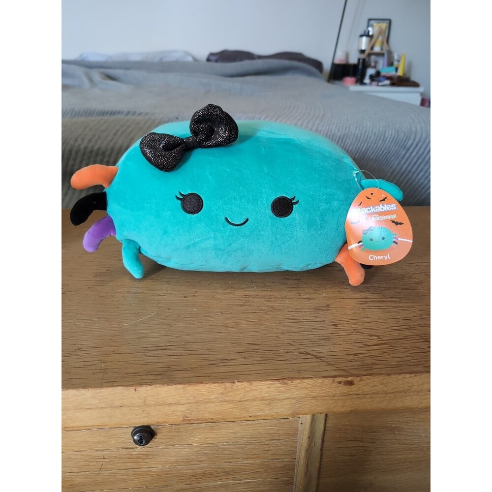 Squishmallows 12" Cheryl Teal Spider With Bow Plush Stackable Halloween